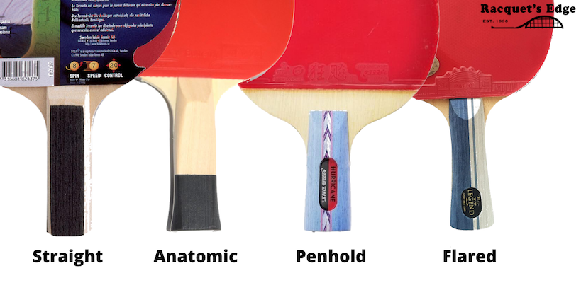 table tennis paddle handle types