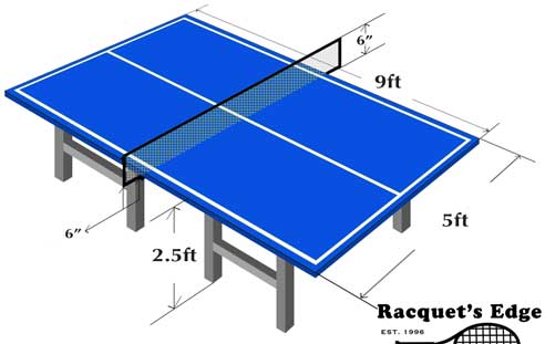 olympic table tennis table size